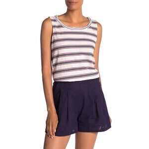 Max Studio Women's Stripe Print Cinched Drawstring Tank Top size S $68